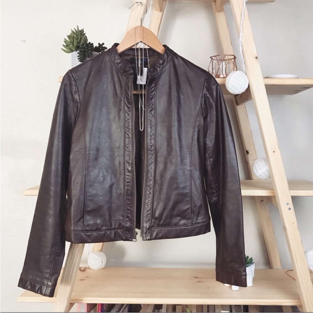 Frenchi Brown 100% Leather Jacket